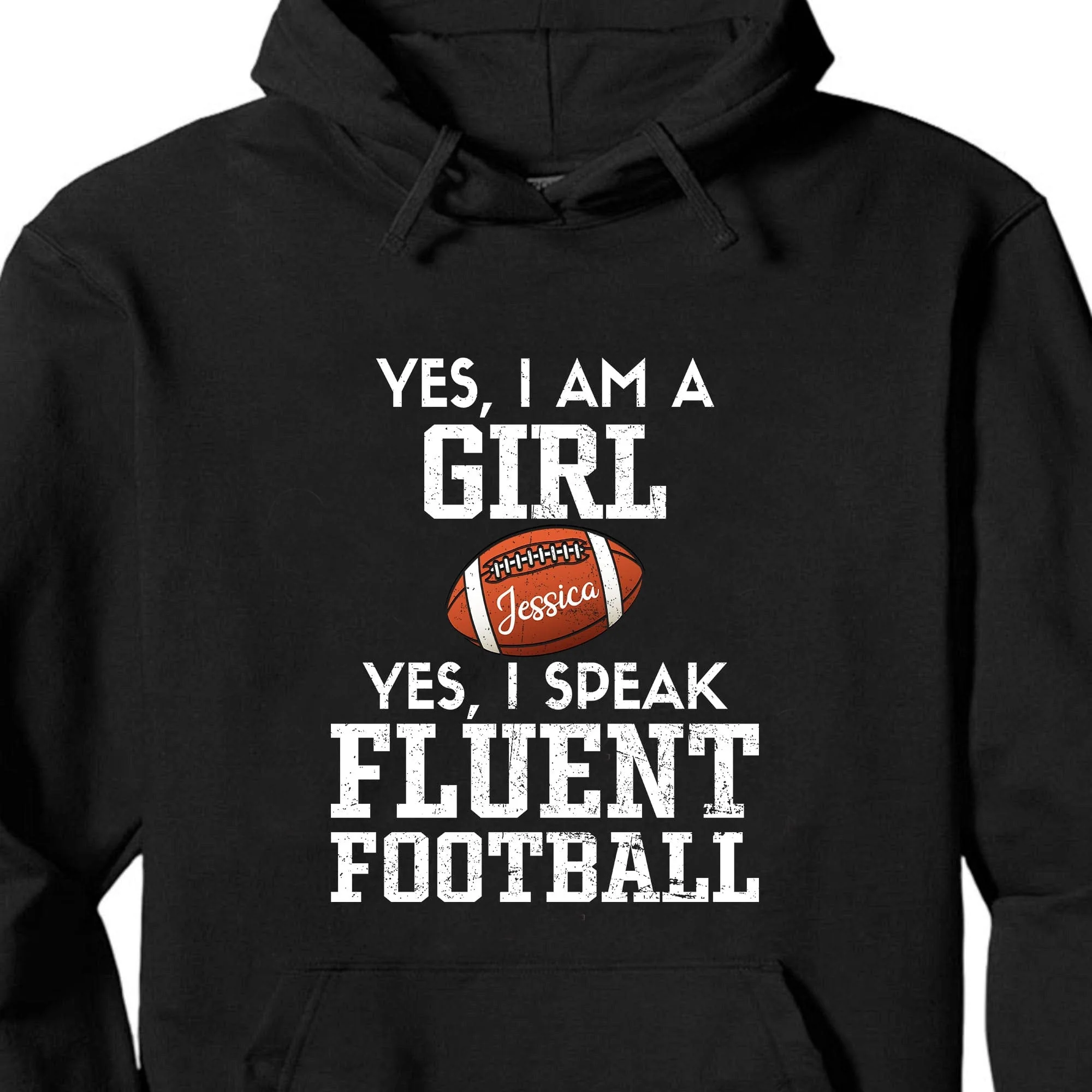 Yes I Am A Girl Football Personalized Custom Football Shirt H502 - Image 3