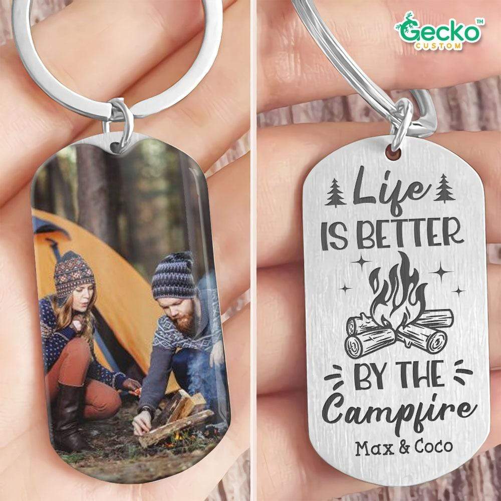 Life Is Better By The Campfire Camping Metal Keychain HN590