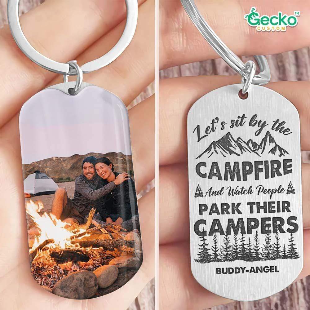 Let's Sit By The Campfire Camping Metal Keychain HN590