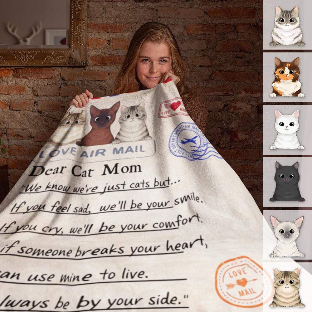 Dear Cat Mom/Dad We Know We’re Just Cat Blanket, Cat Lover Gifts HN590 - Image 2