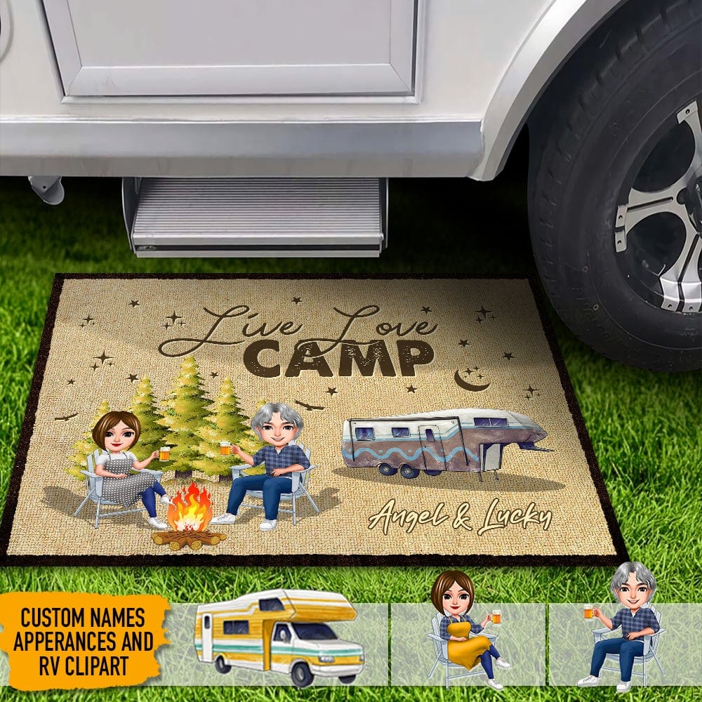 Husband And Wife Camping Partners For Life Couple Camping Doormat K228 HN590 - Image 2