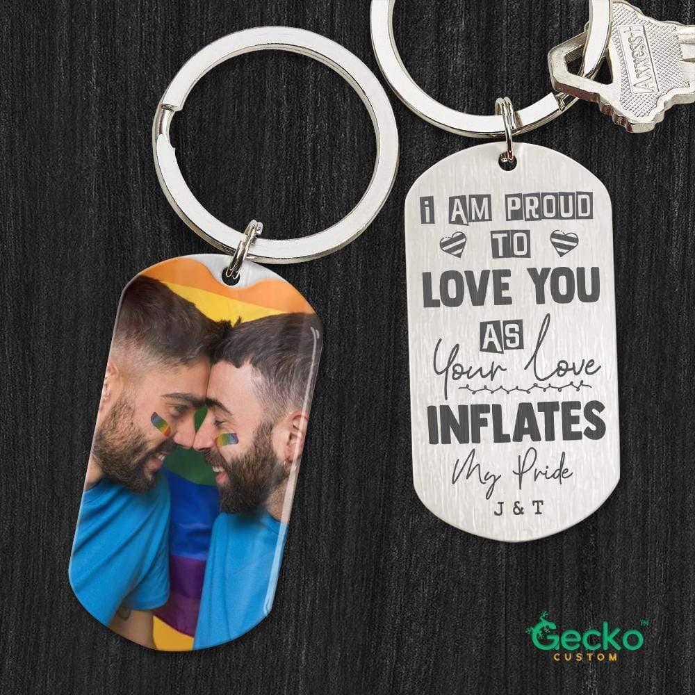 I Am Proud To Love You Couple Metal Keychain, LGBT Gifts HN590 - Image 2