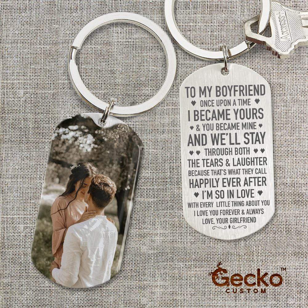 Once Upon A Time I Became Yours & You Became Mine Couple Metal Keychain HN590 - Image 2