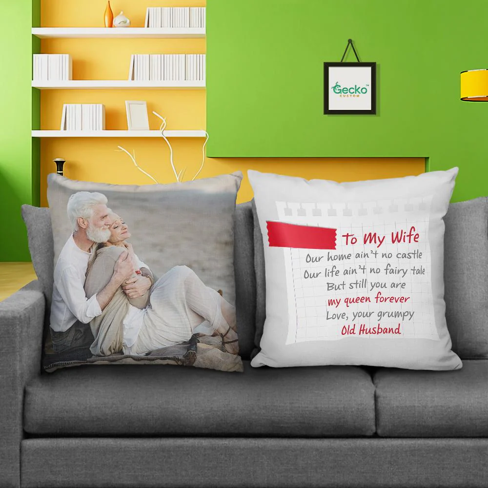 Our Home Ain't No Castle Couple Throw Pillow HN590 - Image 2