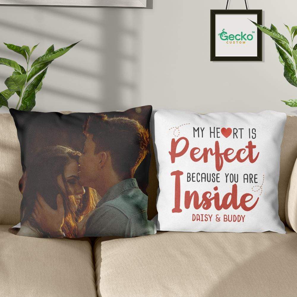 My Heart Is Perfect Couple Throw Pillow HN590