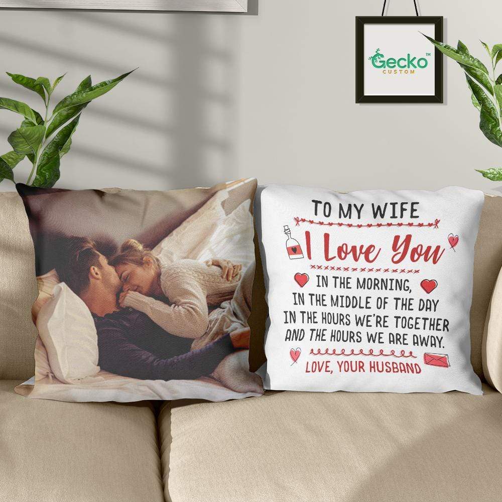 I Love You In The Morning Couple Throw Pillow HN590