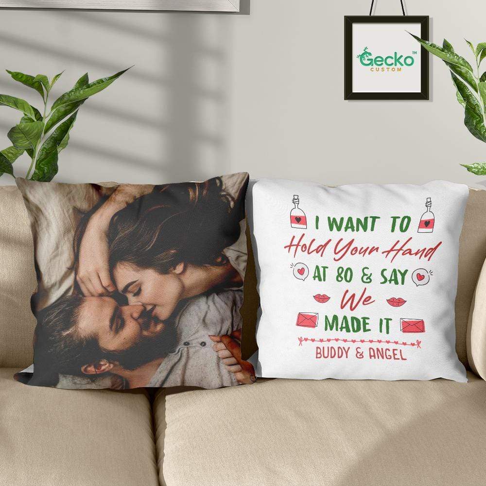 I Want To Hold Your Hand At 80 Couple Throw Pillow HN590