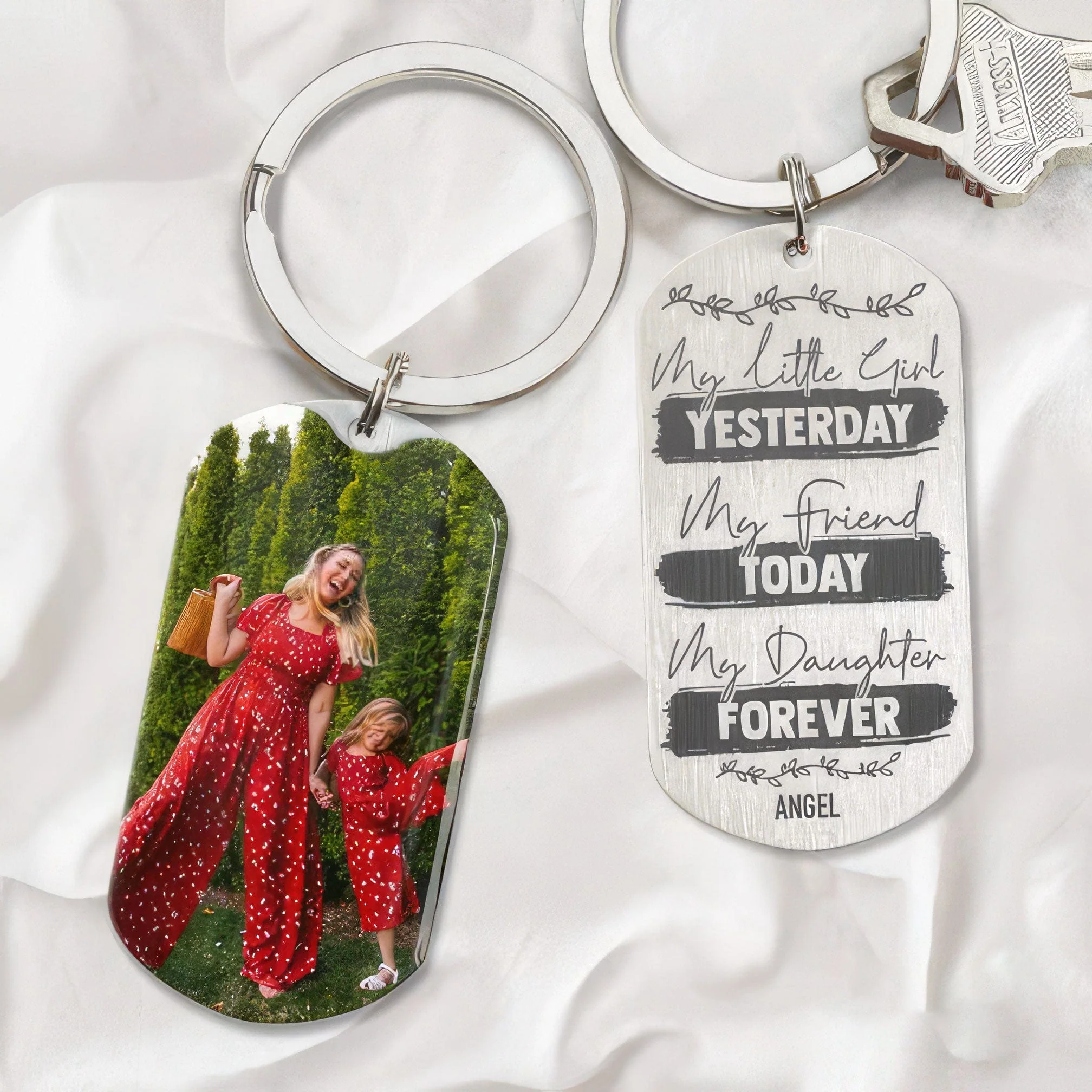My Little Girl Yesterday My Friend Today Daughter Metal Keychain HN590