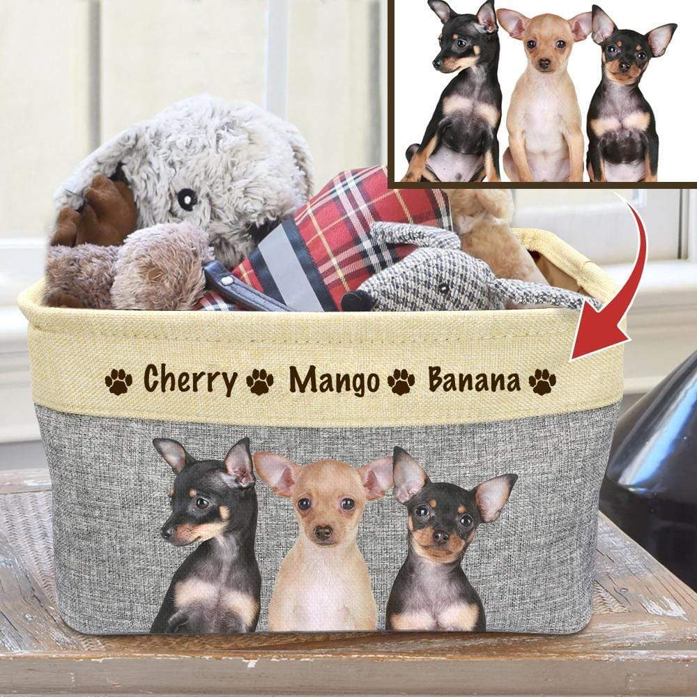 Custom Photo Pet Toys Bin Storage, Dog Lovers Gift, Cat Lover Gift HN590