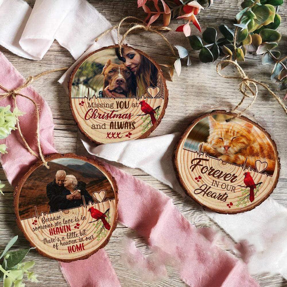 Because Someone We Love Is In Heaven Photo On Wood Slice Ornament, Memorial Gift HN590 893070 - Image 2