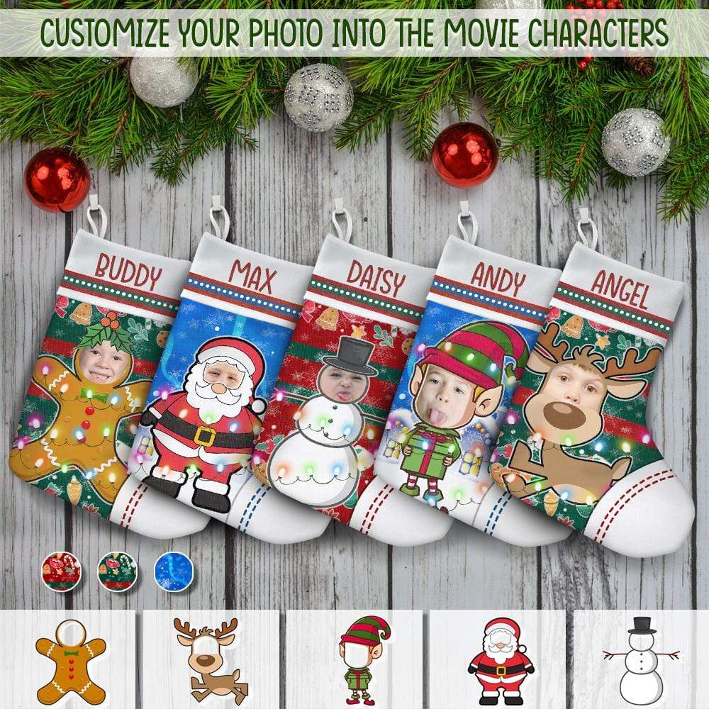 Custom Face In Hole Christmas Stocking, Funny Christmas Stocking HN590 - Image 3