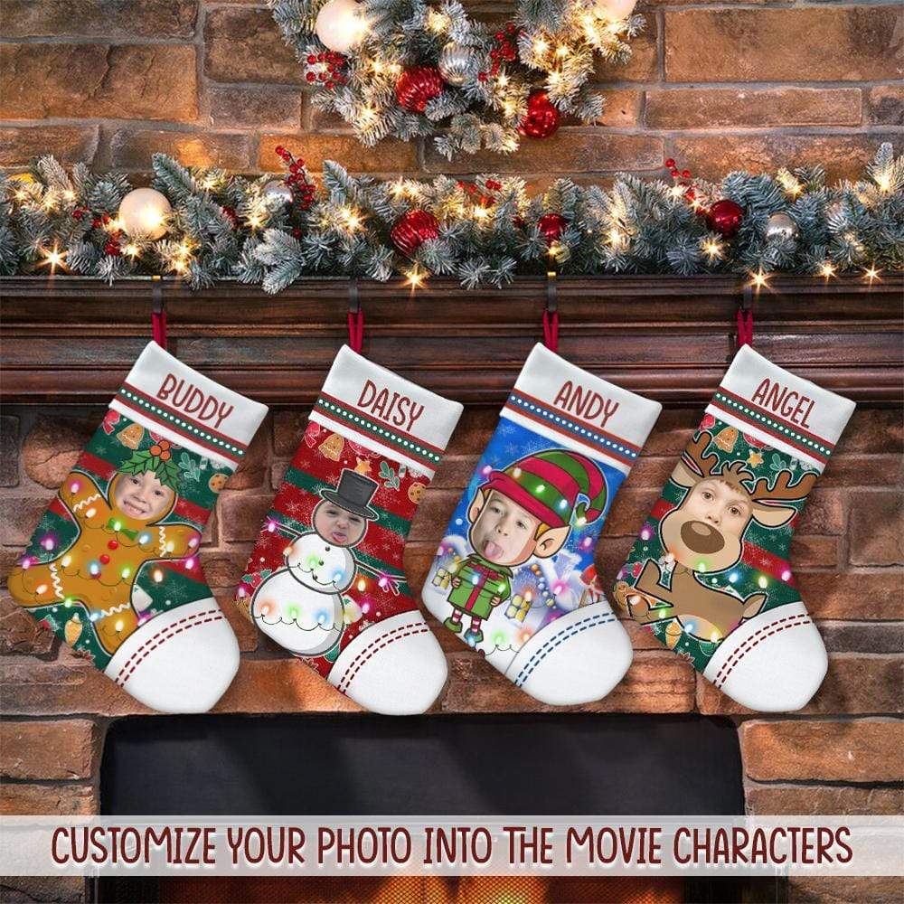 Custom Face In Hole Christmas Stocking, Funny Christmas Stocking HN590 - Image 4