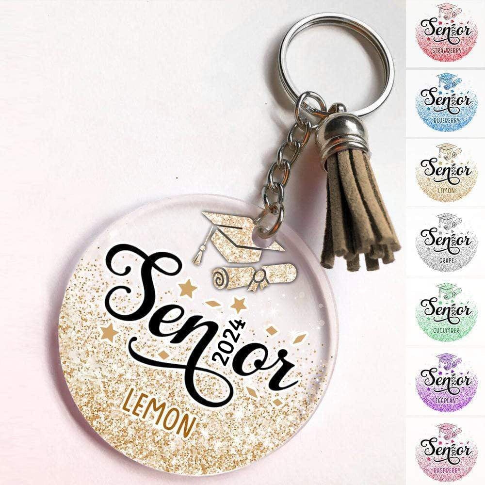 Senior 2024 Graduation Glitter Keychain, Back To School Gift HN590 - Image 2