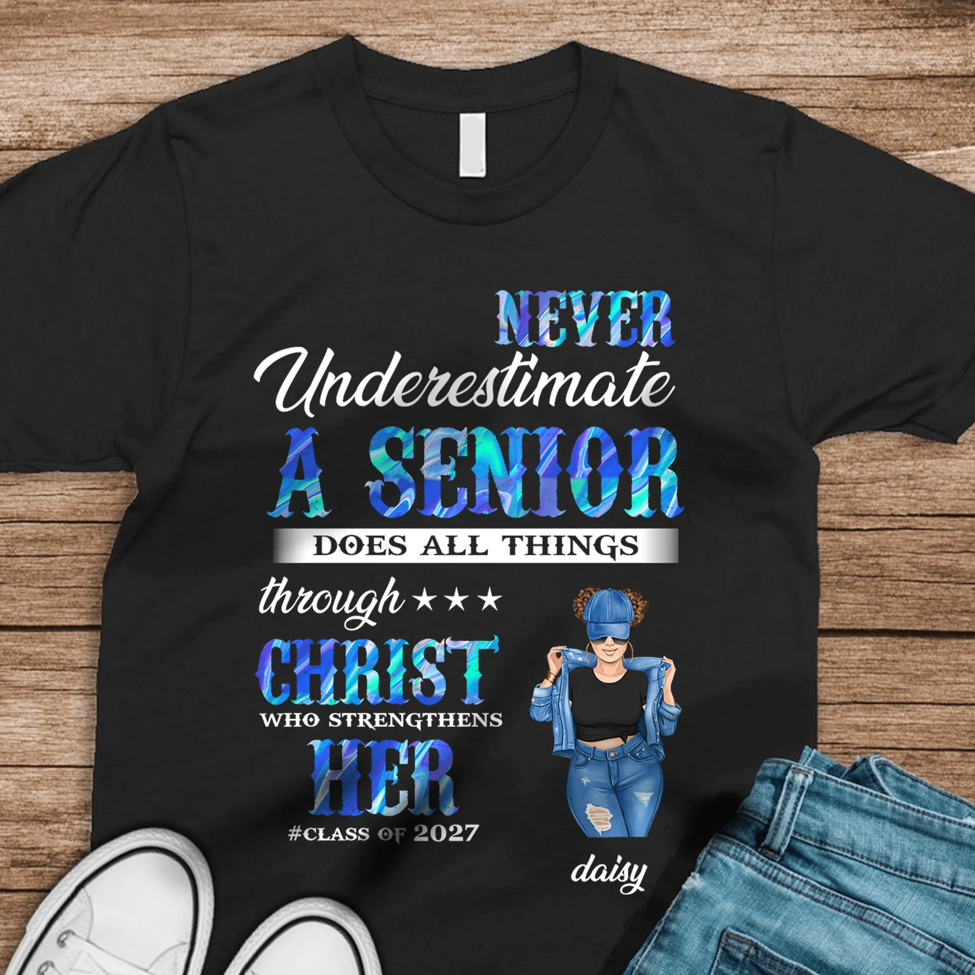 Never Underestimate A Senior Graduation Shirt, Back To School Gift HN590 HA75 891890 - Image 15