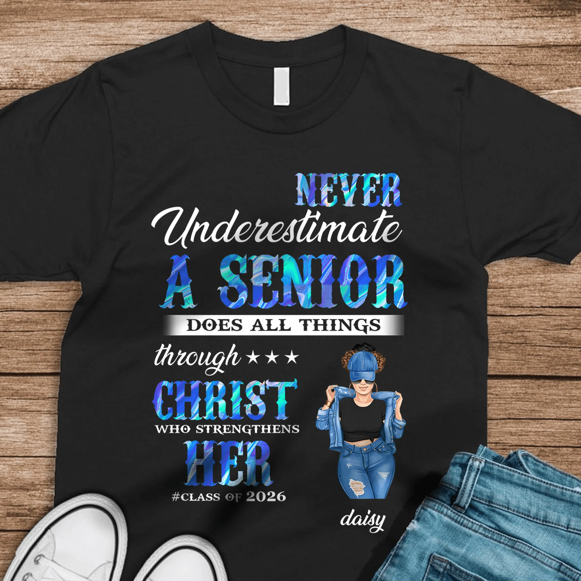 Never Underestimate A Senior Graduation Shirt, Back To School Gift HN590 HA75 891890 - Image 8