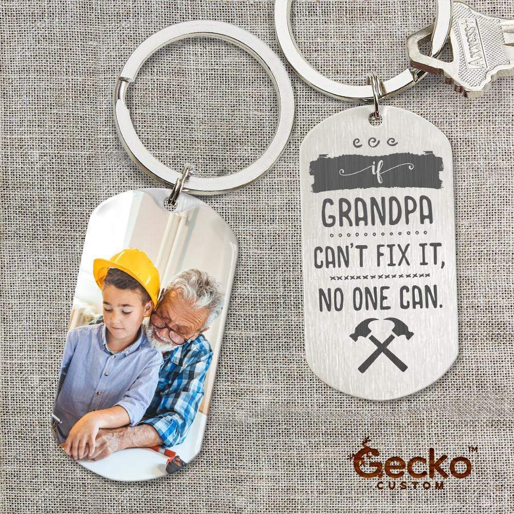 If Grandpa Can't Fix It, No One Can Family Metal Keychain HN590 - Image 2
