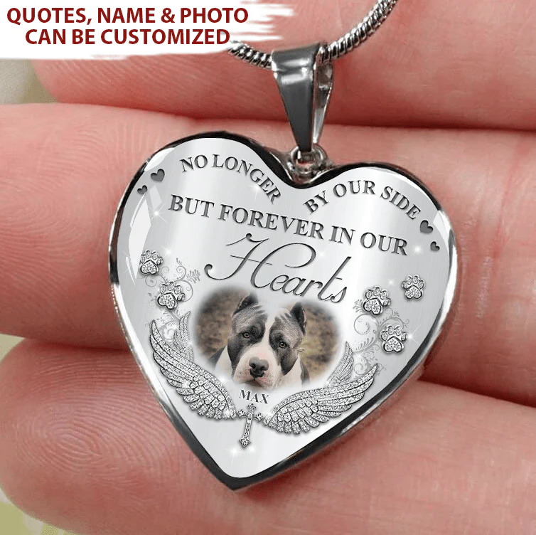 I’ll Hold You In My Heart Pet Memorial Necklace, Custom Quotes & Photo, Pet Loss Gift HN590 - Image 4