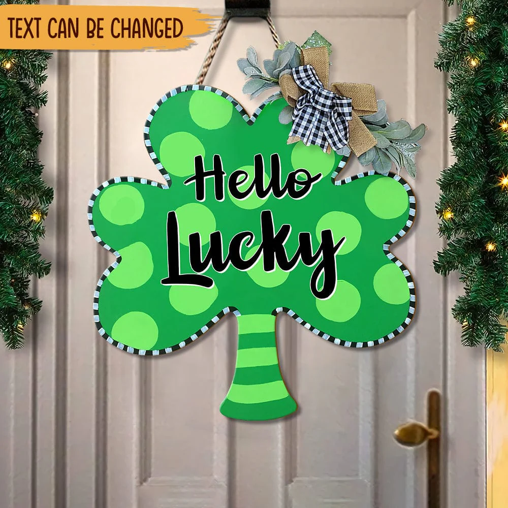 Happy St. Patrick's Day Wooden Door Sign, Shamrock Wreath HN590 - Image 4