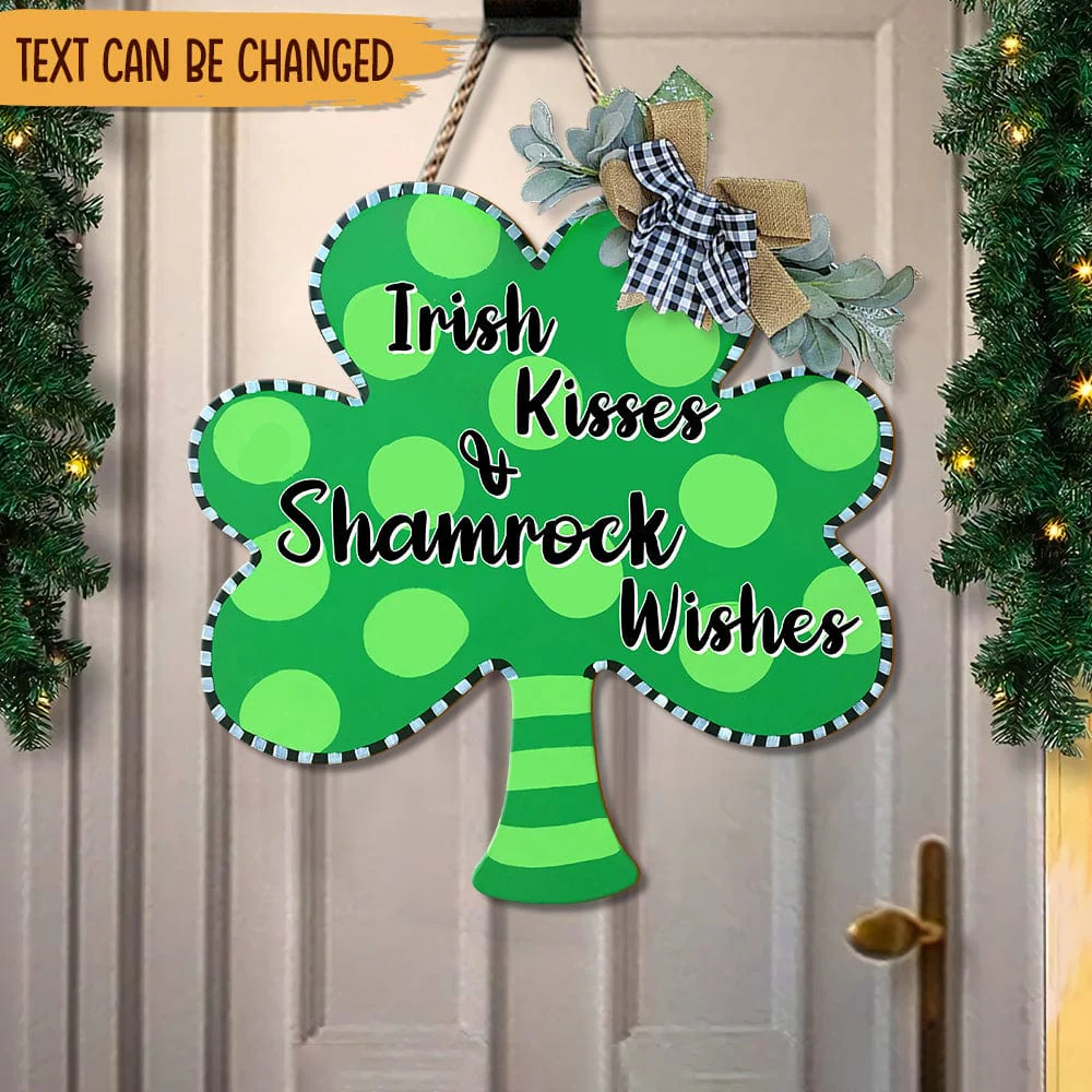 Happy St. Patrick's Day Wooden Door Sign, Shamrock Wreath HN590 - Image 5