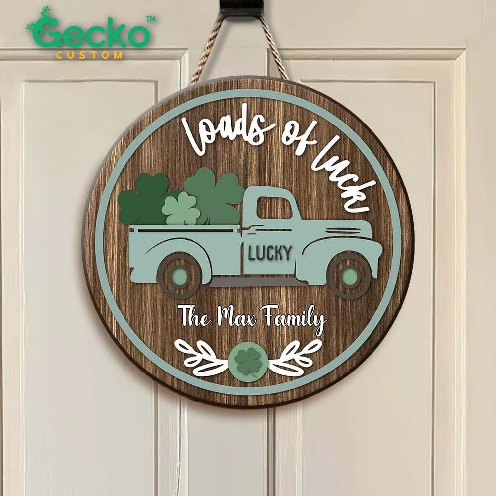 Loads of Luck Wood Door Sign, Family Name Door Sign 892365 - Image 3