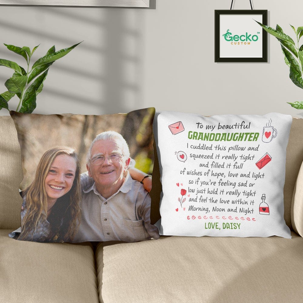 To My Beautiful Granddaughter Family Throw Pillow HN590 - Image 2