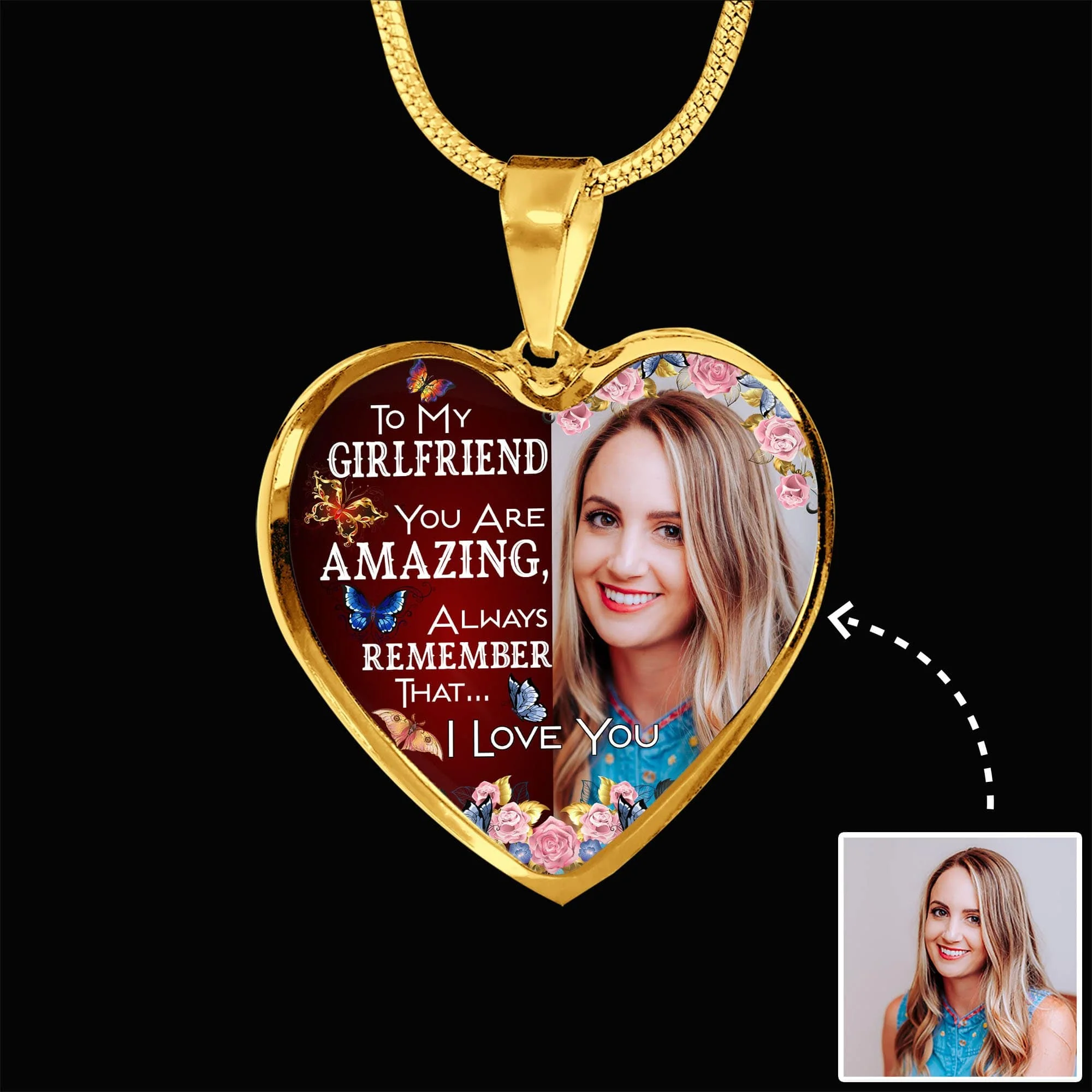 You Are Amazing Custom Heart Necklace - Image 2
