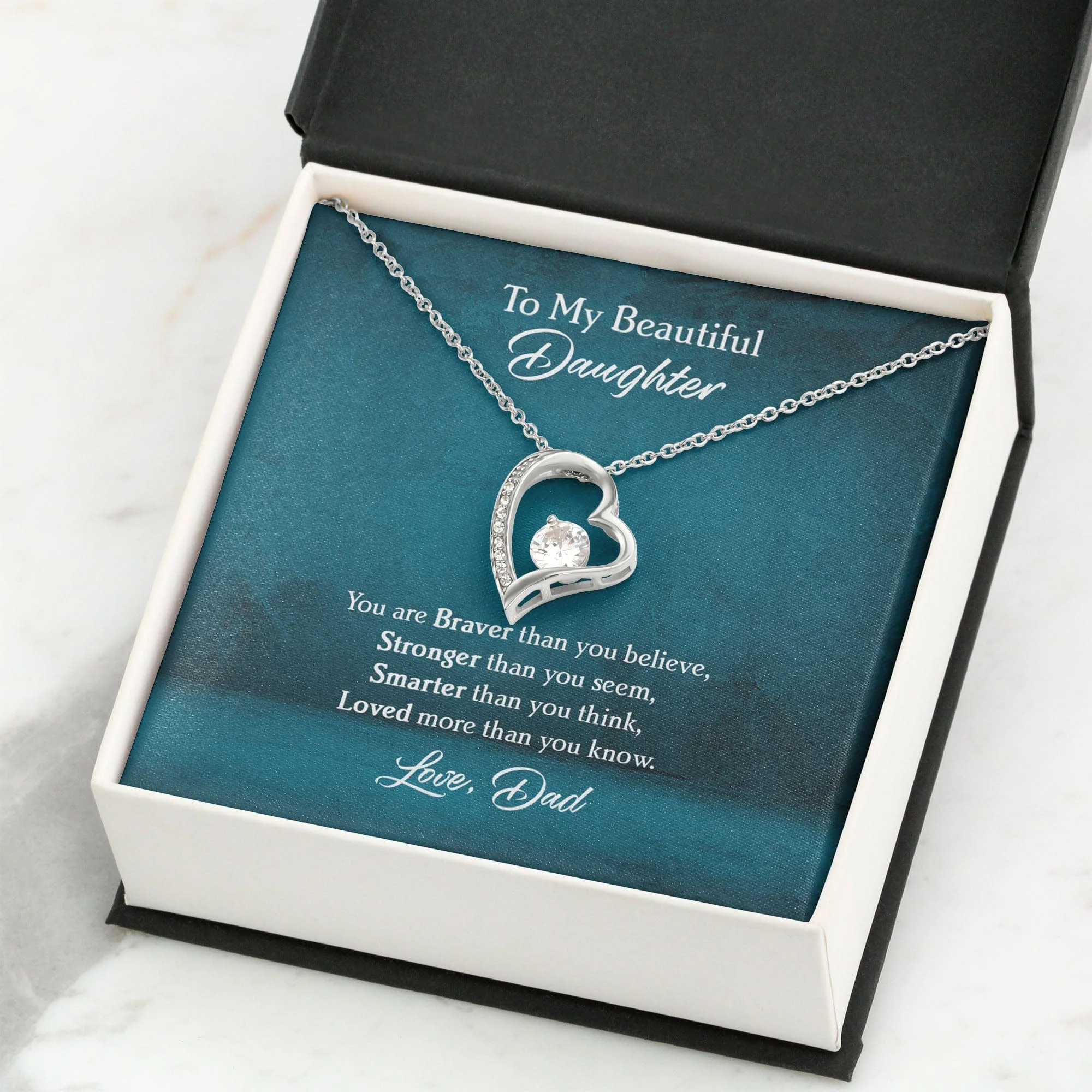 You Are Braver Than You Believe Personalized Encouragement Message Card Necklace C261 - Image 3