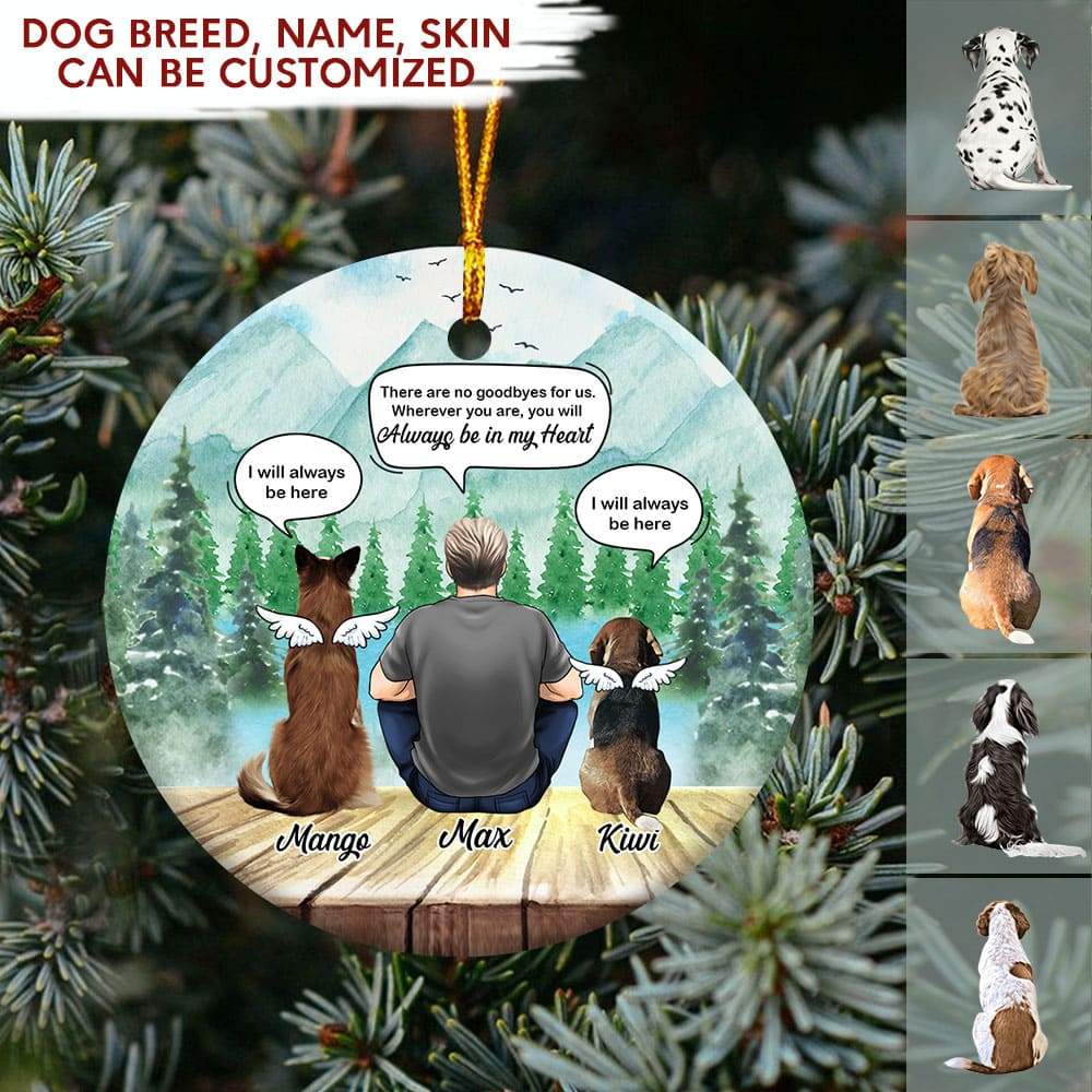 You Will Always Be In My Hearts Man With Dog Ornament HN590 - Image 4