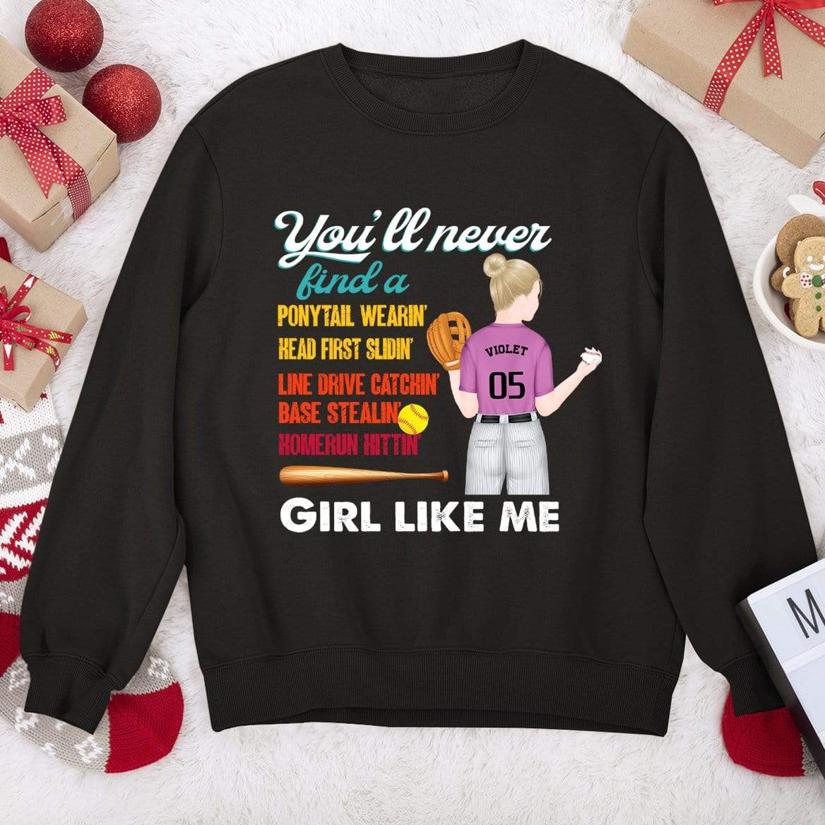 You Will Never Find A Girl, Softball Shirt, Softball Girl Shirt - Image 2